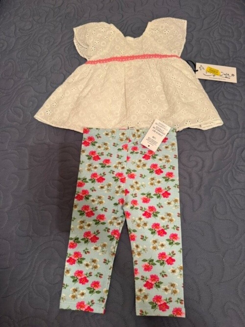 NWT LITTLE GIRLS 2 PIECES SET, SIZE 12 MONTHS